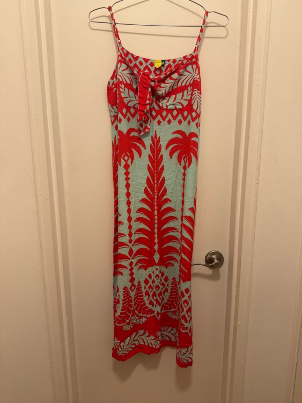 Red & Aqua Tropical Print Women’s Dress